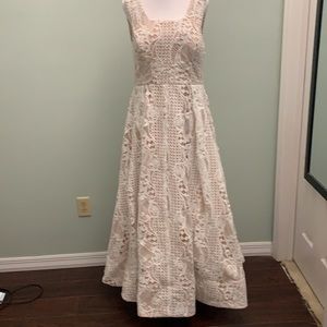 Bariano Wedding Dress Blush w/ ivory Lace Size 12